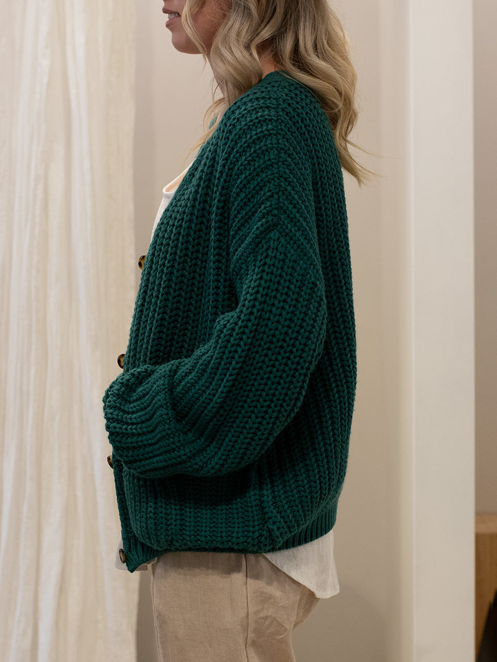 Belle Rib Cardigan JADE
