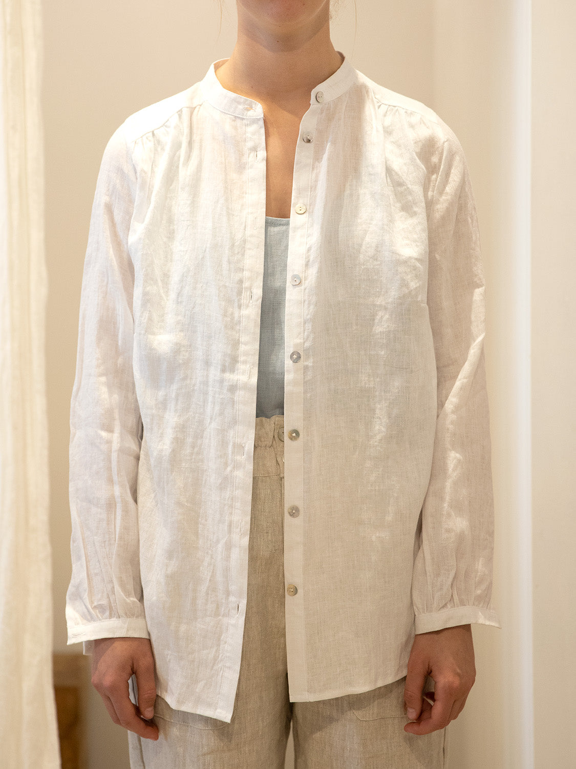 Stand Collar Blouse WHITE