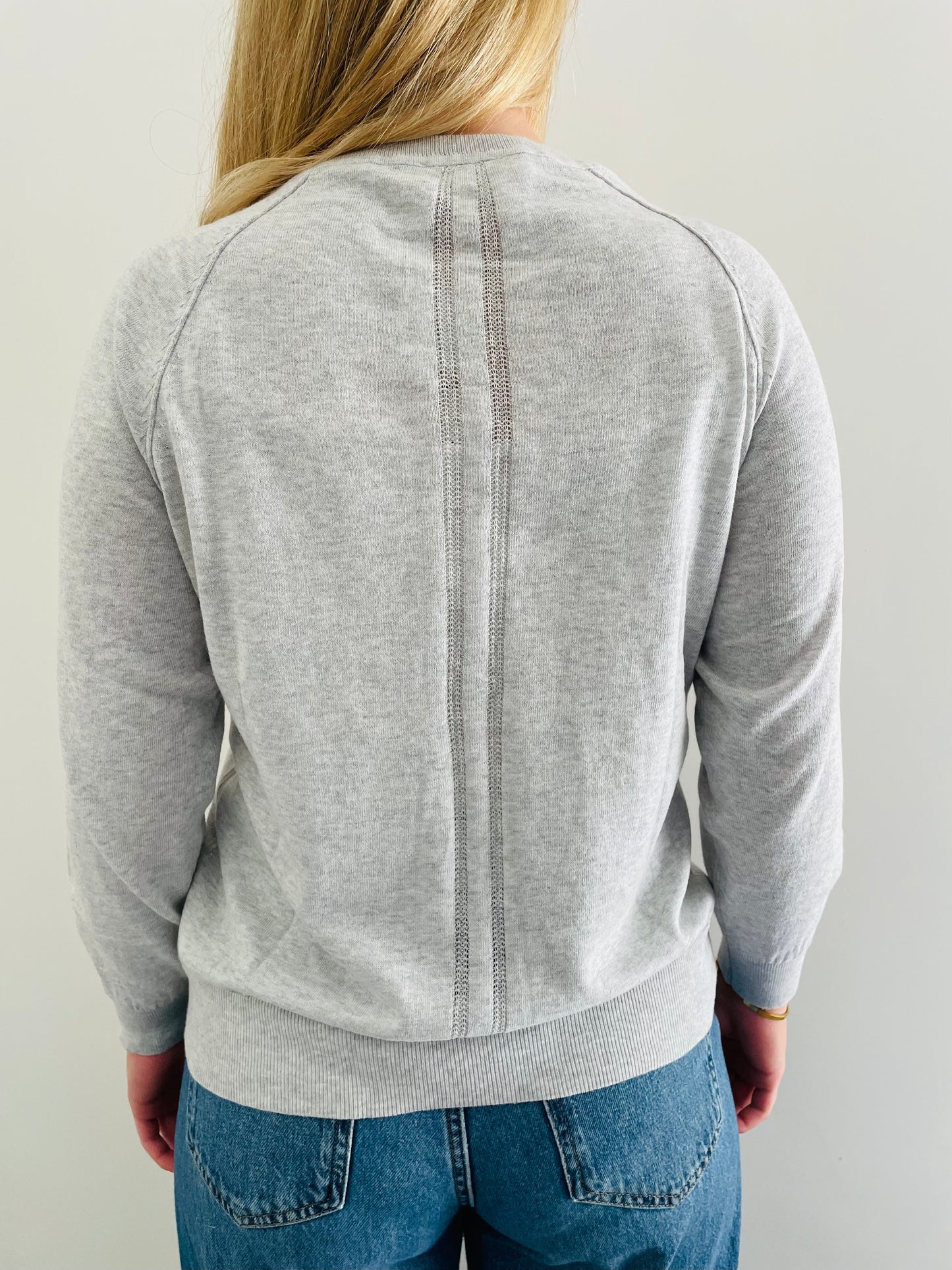 Cotton Henley Sweater  GREY MARLE