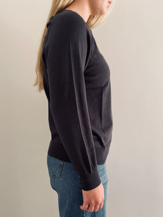 Cotton Henley Sweater CHARCOAL