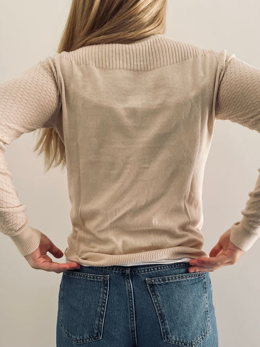 Cotton Pointelle Cardigan VANILLA CREAM