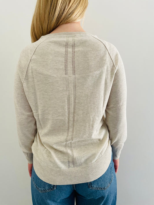 Cotton Henley Sweater OAT MARLE