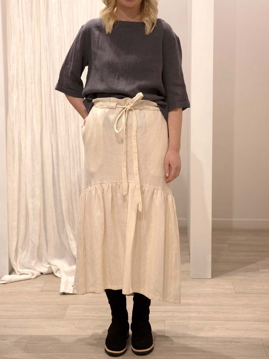 Graphic Ruffle Skirt MILK